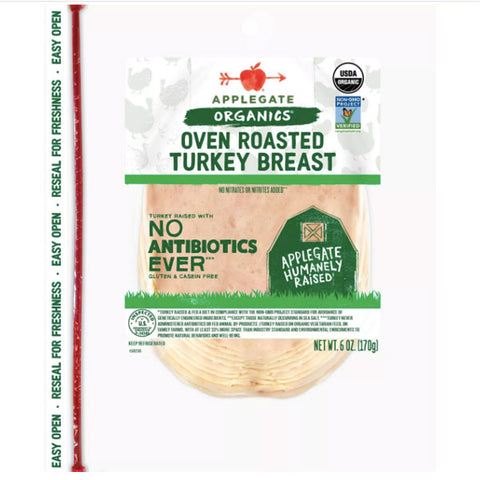 Applegate Organic Oven Roasted Turkey Breast, 6 oz