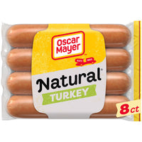 Oscar Mayer Natural Selects Uncured Turkey Franks Hot Dogs, 8 Count