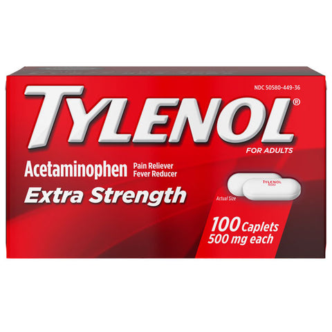 Tylenol Extra Strength Caplets with 500 mg Acetaminophen, 100 Count