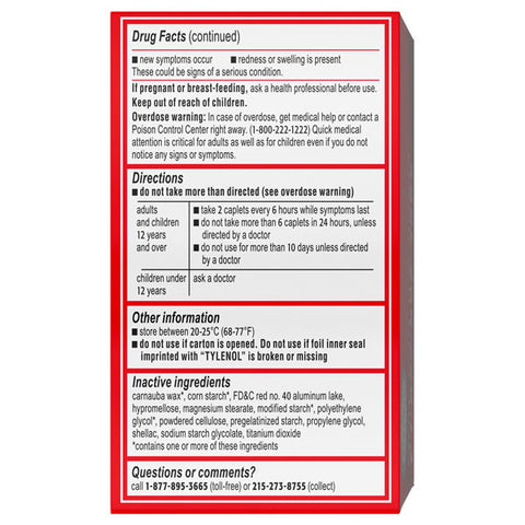 Tylenol Extra Strength Caplets with 500 mg Acetaminophen, 100 Count