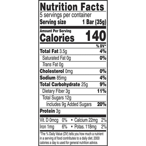 Van's Chewy Baked Whole Grain Snack Bars Cranberry Almond, 5 Count