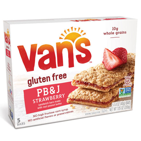 Van's PB&J Sandwich Bars Strawberry and Peanut Butter, 5 Count