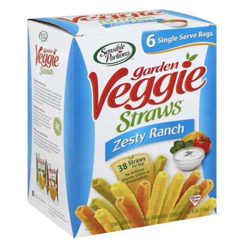 Sensible Portions Gluten-Free Zesty Ranch Garden Veggie Straws, 6 Count