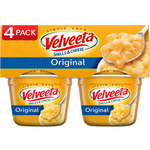 Velveeta Shells and Cheese Original Microwavable Shell Pasta & Cheese Sauce Dinner, 4 Count