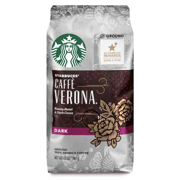 Starbucks Caffe Verona Dark Roast Ground Coffee, 12 oz - Water Butlers