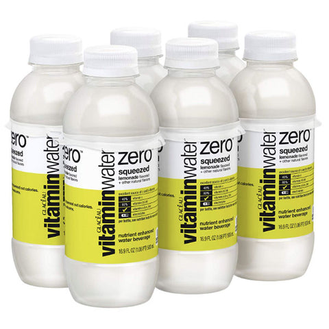 Vitaminwater zero Squeezed, 16.9 fl oz, 6 Ct - Water Butlers