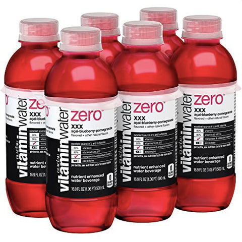 Vitaminwater Zero XXX, Açai-Blueberry-Pomegranate, 16.9 fl oz, 6 Ct - Water Butlers