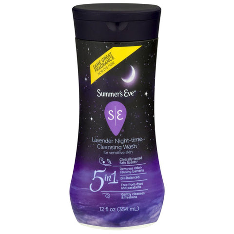 Summer's Eve, Night-Time Cleansing Wash, Lavender, 12 Oz.