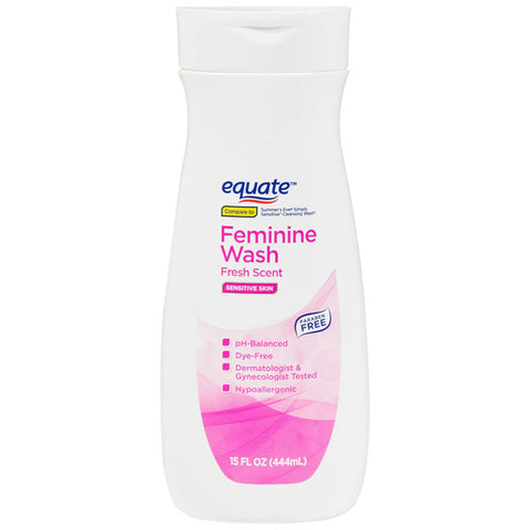 Equate Sensitive Skin Feminine Wash, Fresh Scent, 15 Oz.