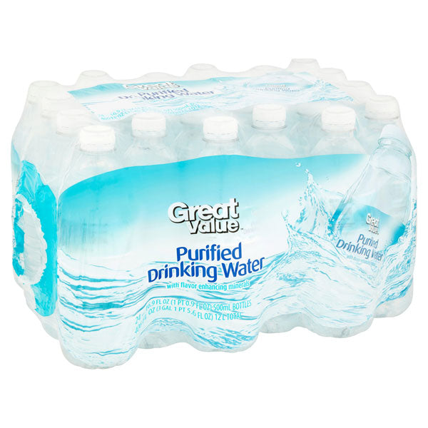 Great Value Purified Water, 16.9 fl oz, 40 Count
