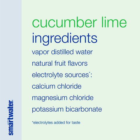 Smartwater Cucumber Lime, Vapor Distilled Premium Bottled Water, 23.7 fl oz