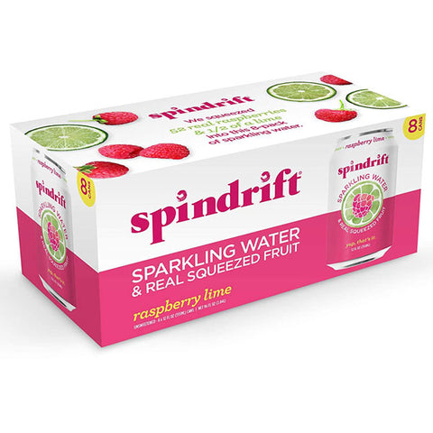 Spindrift Raspberry Lime Sparkling Water, 12 fl oz, 8 Count