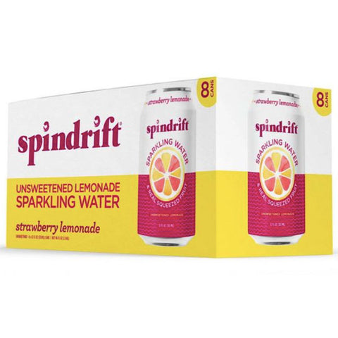 Spindrift Strawberry Lemonade Sparkling Water, 12 fl oz, 8 Count