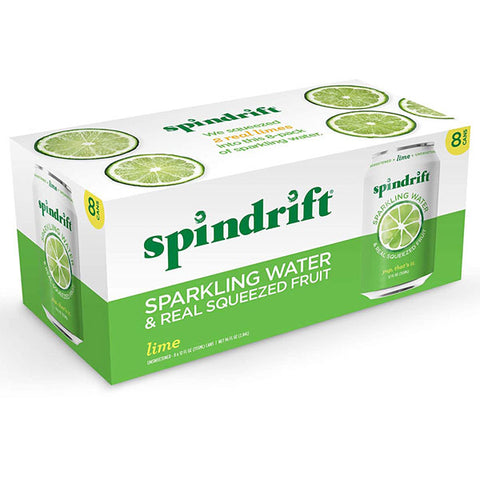 Spindrift Lime Sparkling Water, 12 fl oz, 8 Count