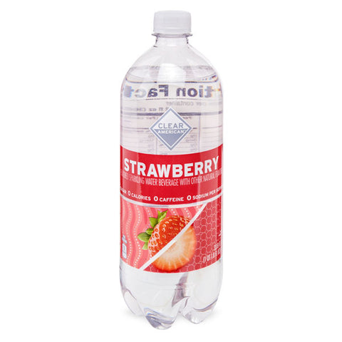 Clear American Sparkling Water, Strawberry, 33.8 fl oz