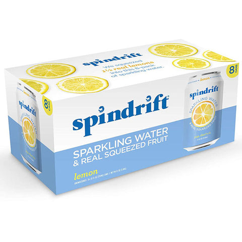 Spindrift Lemon Sparkling Water, 12 fl oz, 8 Count