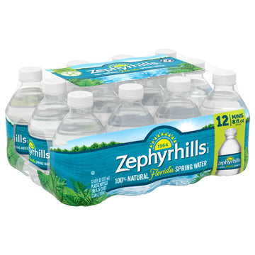 Zephyrhills 100% Natural Spring Water, 8 oz., 12 Count