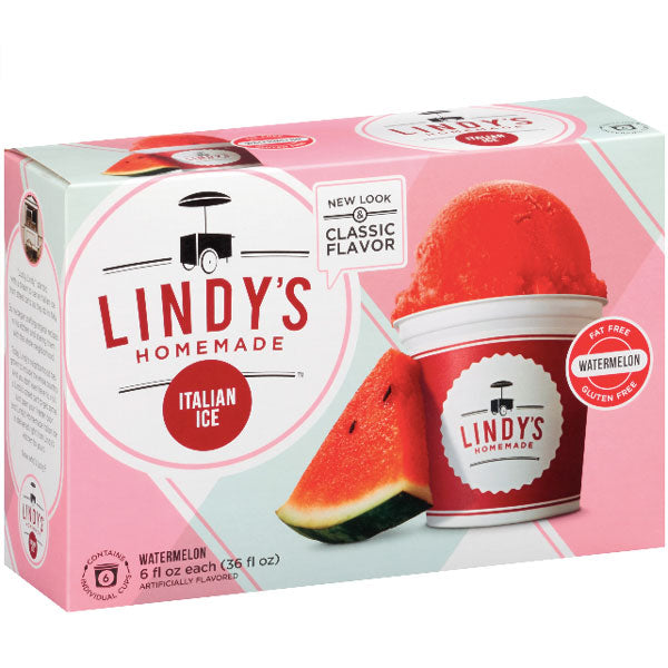 Lindys Homemade Italian Ice Cream, Watermelon 6 Ct - Water Butlers