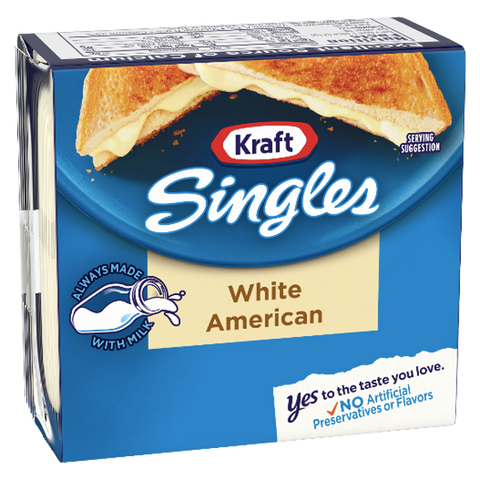 Kraft Singles White American Cheese Slices, 16 Ct - Water Butlers