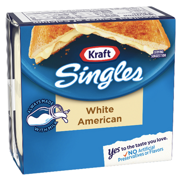 Kraft Singles White American Cheese Slices, 16 Ct