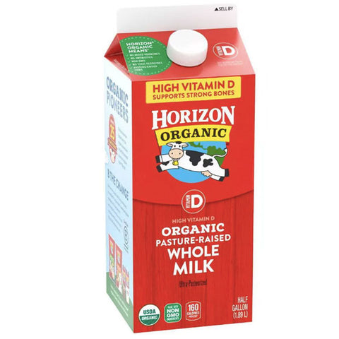 Horizon Organic Vitamin D Whole Organic Milk Half Gallon - Water Butlers