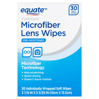 Equate Premium Microfiber Lens Wipes, 30 Count