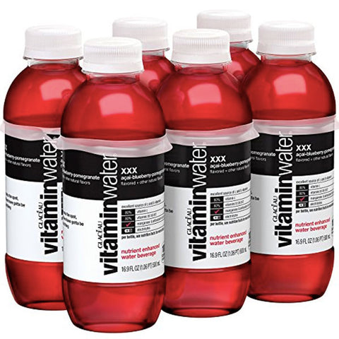 Vitaminwater XXX, Açai-Blueberry-Pomegranate, 16.9 fl oz, 6 Ct - Water Butlers