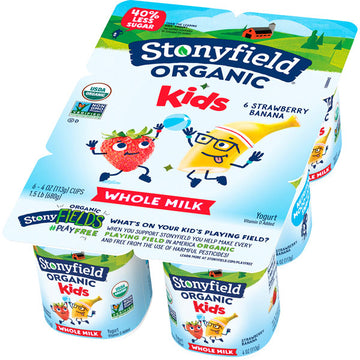 Stonyfield Organic Kids Strawberry Banana Whole Milk Yogurt 4 oz., 6 Ct