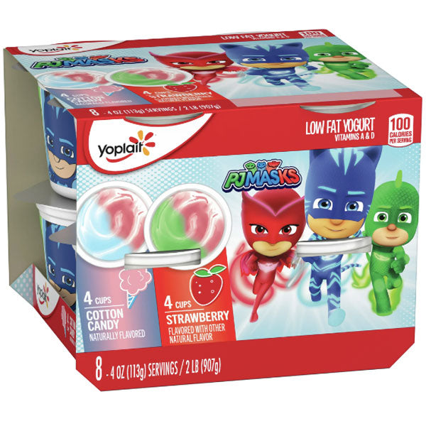 Yoplait Cotton Candy & Strawberry Kids Yogurt Pack, 8 Cups