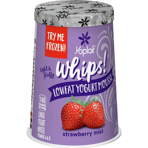 Yoplait Whips! Yogurt, Strawberry Mist, Low Fat Yogurt Mousse, 4 oz