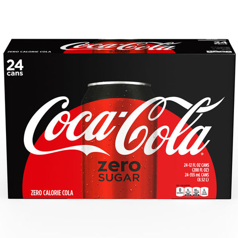 Coca Cola Zero 12 fl oz Coke 0 Soda, 24 Pack