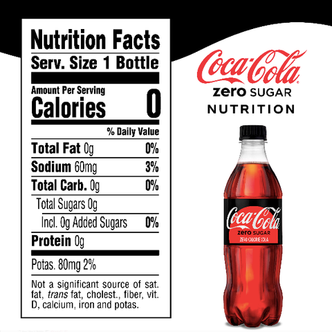 Coca Cola Zero, 16.9 Fl Oz Coke 0, 6 Ct - Water Butlers