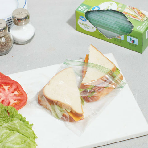 Great Value Double Zipper Sandwich bags, 50 Count