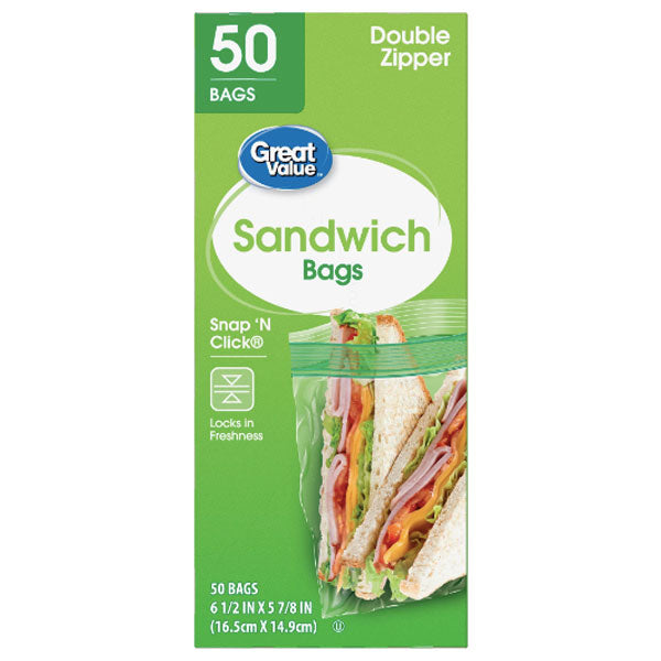 Slide Plus Sandwich Zipper Bag (50 Bags)